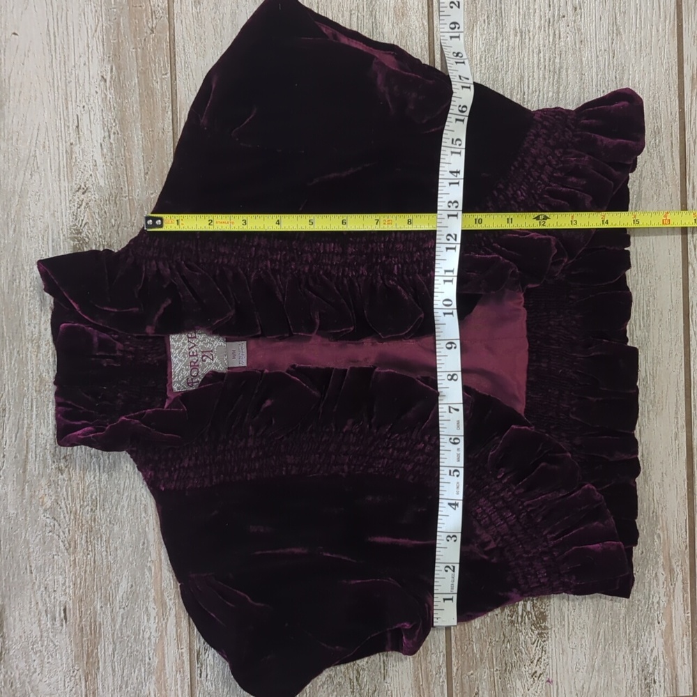 💜 Whimsigoth Ruffled Merlot Bolero Jacket - Picture 5 of 10